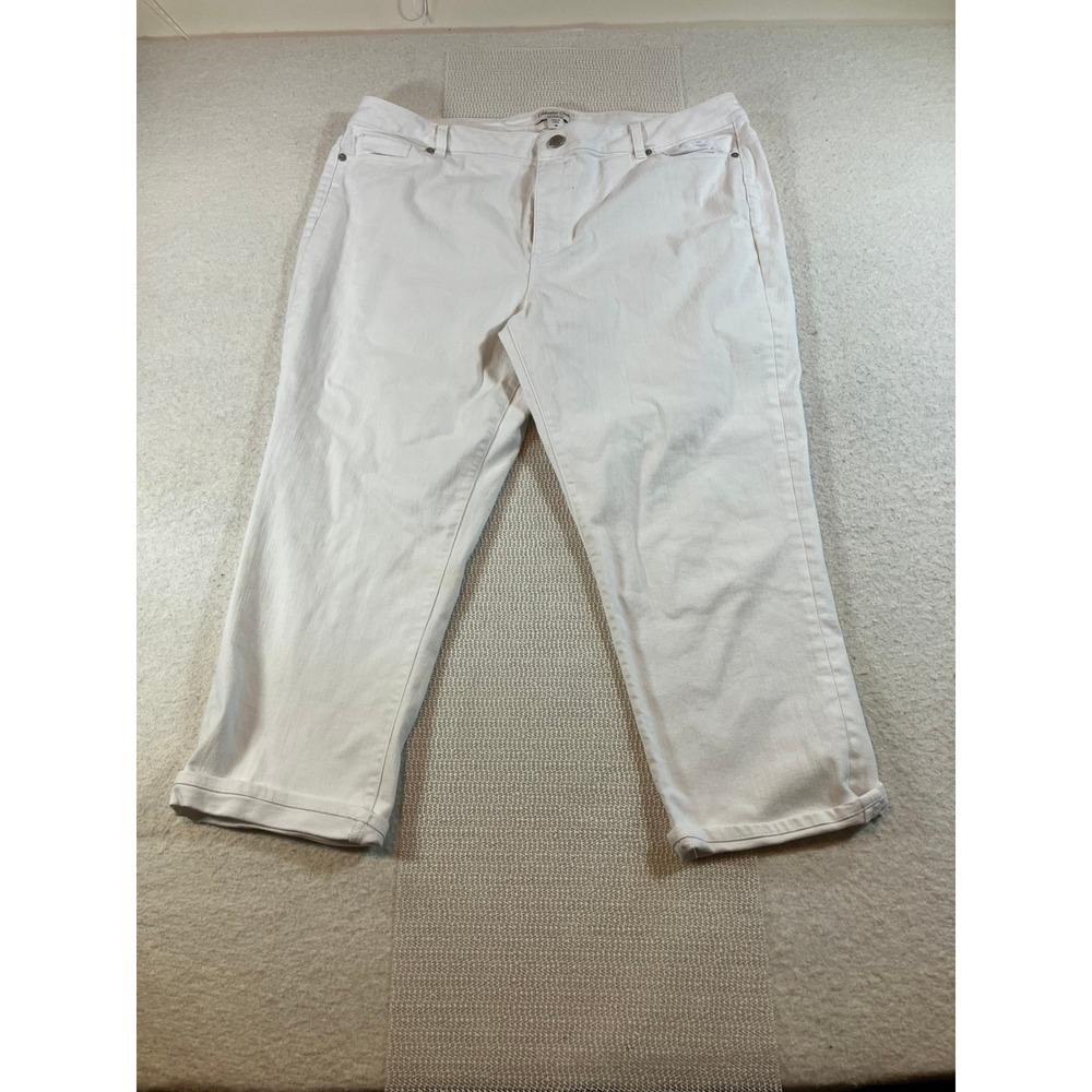 Clearwater Creek White Straight Leg Jeans Women Size 18 Stretch Denim Pants V510